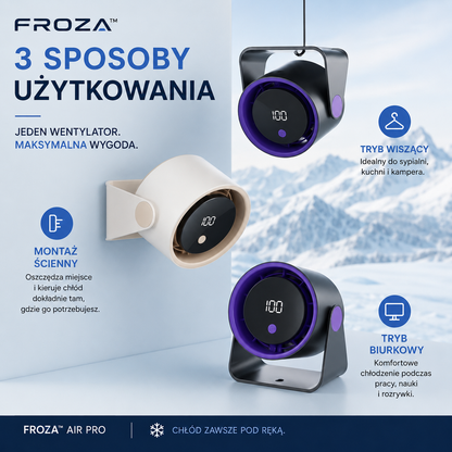 FROZA Air Pro – Bezprzewodowy Wentylator Premium z Wyświetlaczem LED
