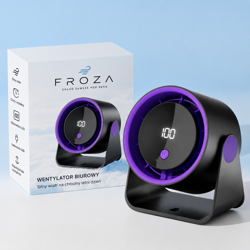 FROZA Air Pro – Bezprzewodowy Wentylator Premium z Wyświetlaczem LED