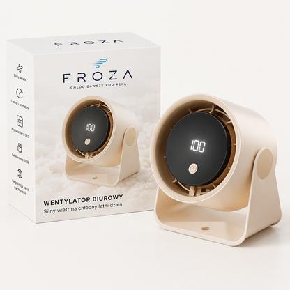 FROZA Air Pro – Bezprzewodowy Wentylator Premium z Wyświetlaczem LED