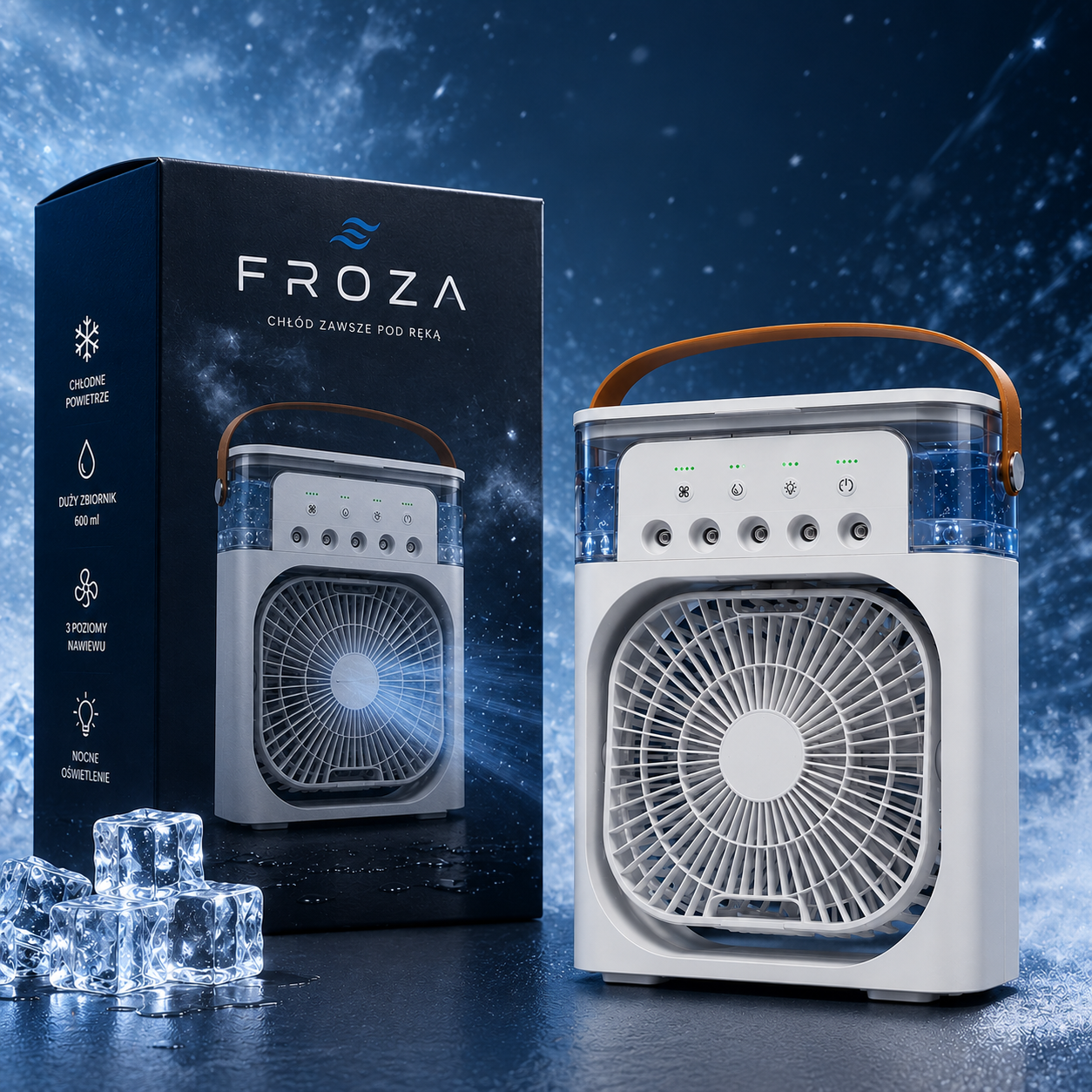 FROZA IceWave- Wentylator 3w1 z funkcją chłodzenia i nawilżania